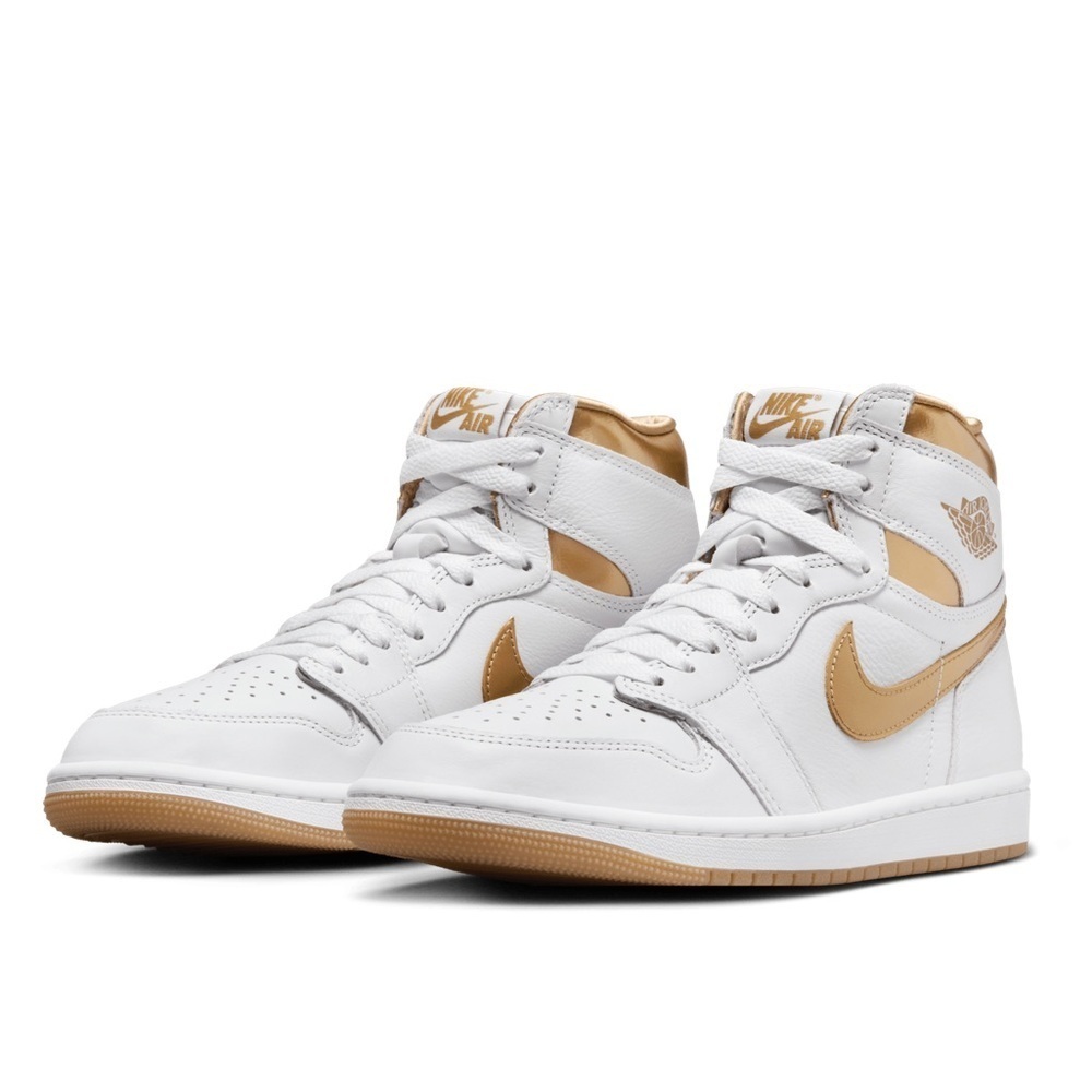 NIB Nike Womens Air Jordan 1 High OG White Gold Sz 13